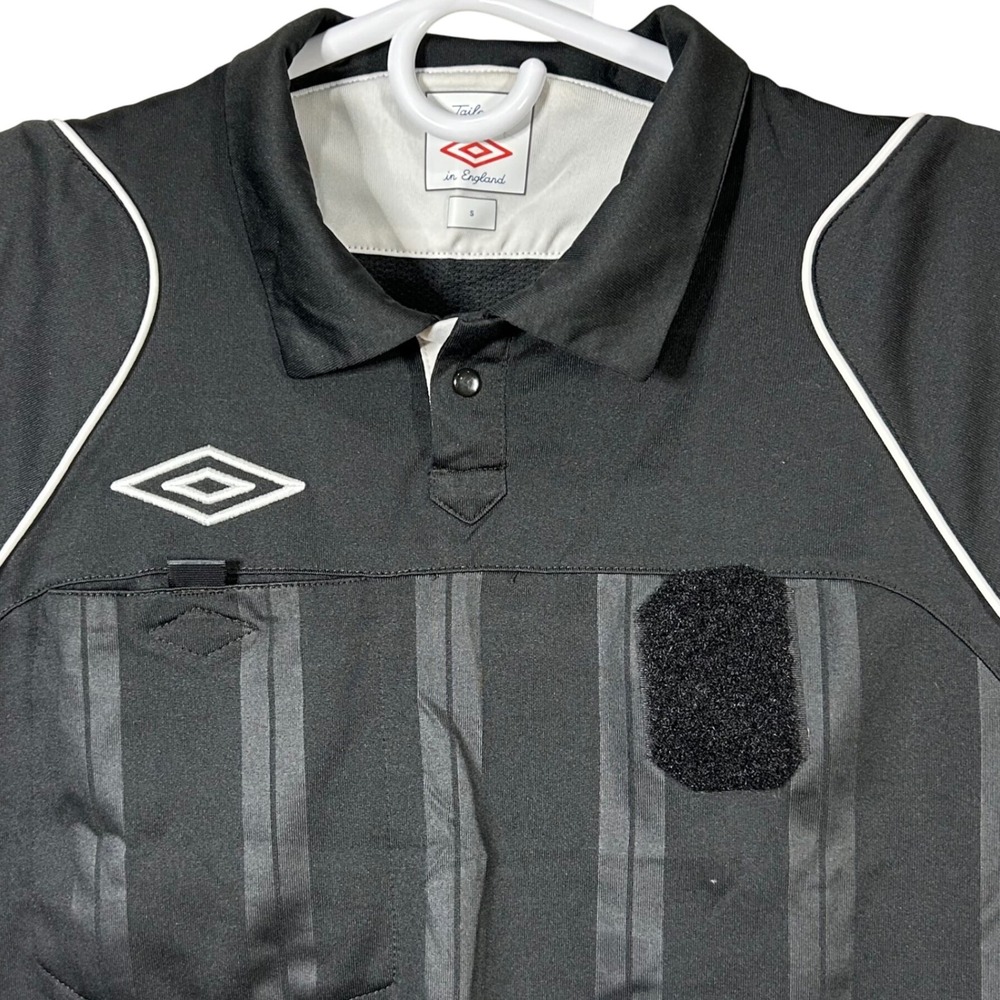 Umbro Tailored by England Black Referee Soccer Polo Shirt Men's Size Small‎